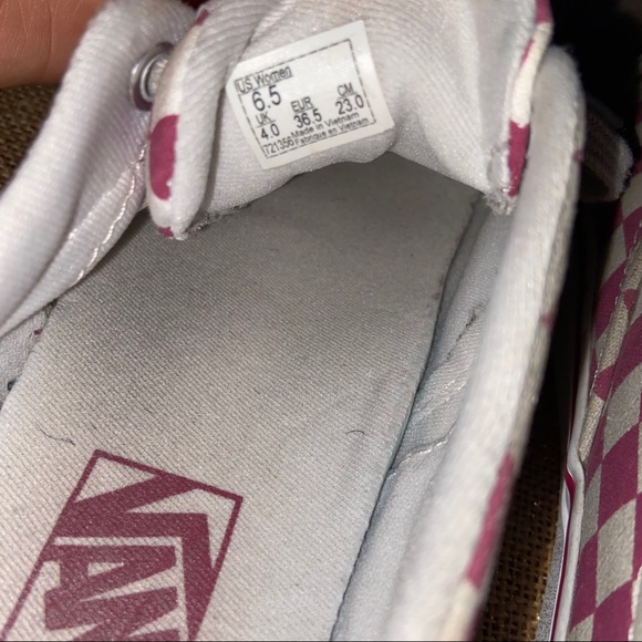 Vans checkerboard sneakers size 6.5 in red/white - Picture 7 of 8